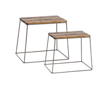 Stool with steel legs, Square, Wood | Decord.gr